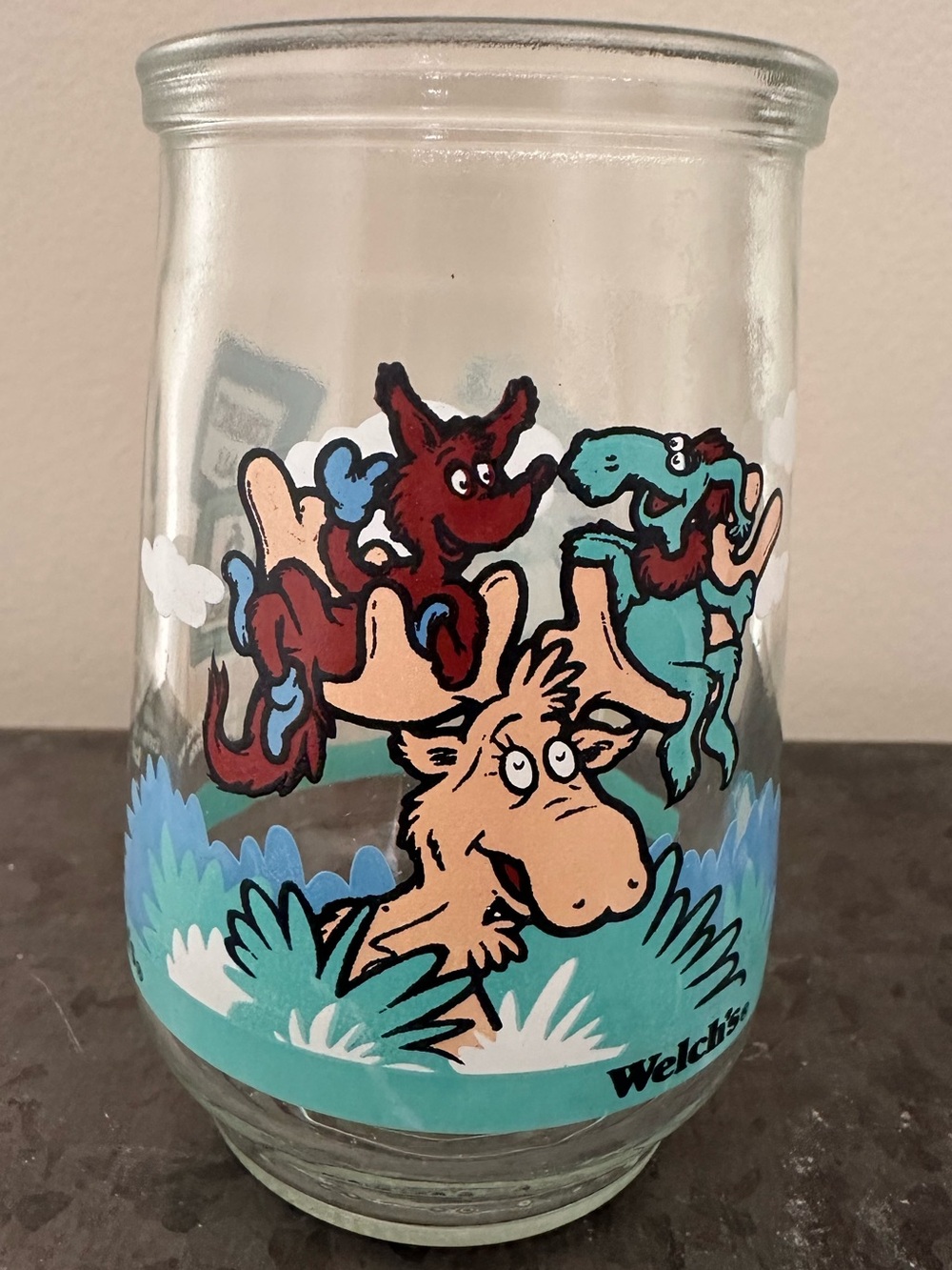 Vintage Welch’s The Wubbulous World of Dr. Suess grape juice jar glass